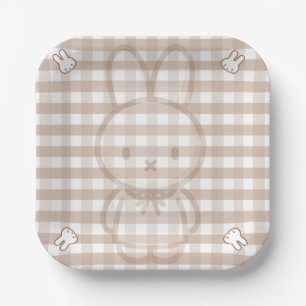 Tiny Latte gingham Paper Plates