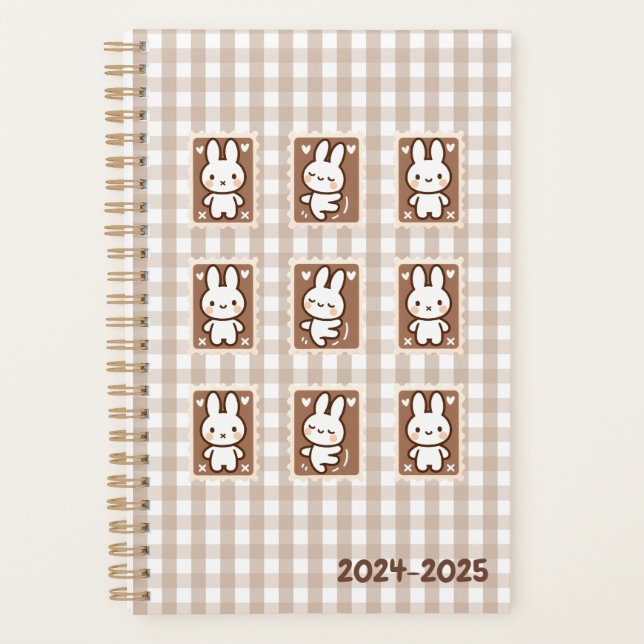 Tiny latte gingham planner (Front)