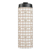 Tiny latte gingham stamps