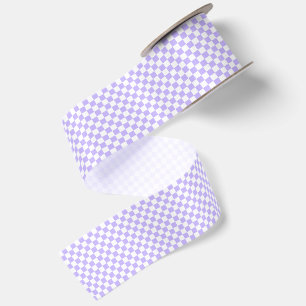 Tiny Lavender and White Checkered Satin Ribbon