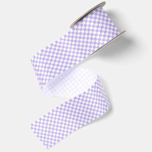 Tiny Lavender and White Checkered Satin Ribbon