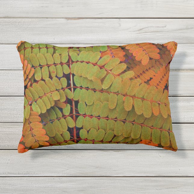 Tiny Leaves Pattern Outdoor Pillow (Front)