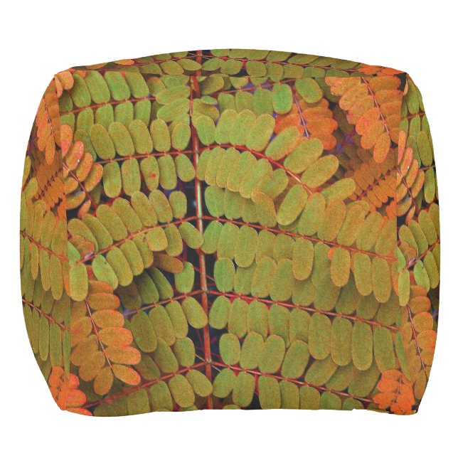 Tiny Leaves Pattern Outdoor Pouf (Front)