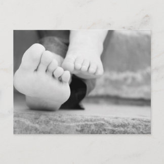 Tiny legs of child and his mother postcard