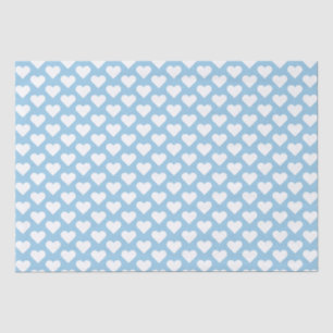 Tiny Light Blue Hearts Pattern Tissue Paper