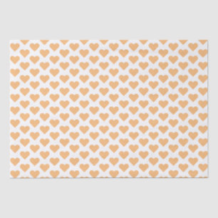 Tiny Light Orange Hearts Pattern Tissue Paper