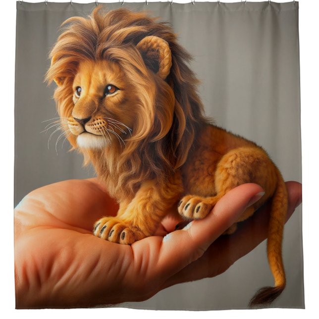 Tiny Lion Shower Curtain (Front)