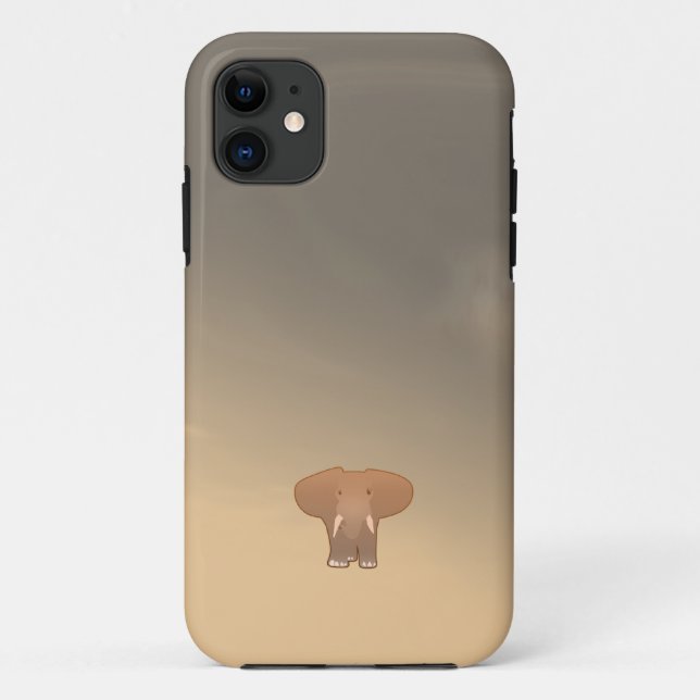 Tiny little elephant in Sahara Case-Mate iPhone Case (Back)