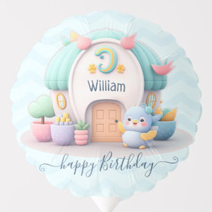 Tiny little house with dragon Baby Boy Birthday Balloon