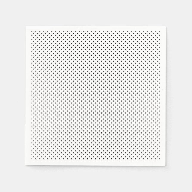 Tiny Little Polka Dots Black and White Napkins (Front)