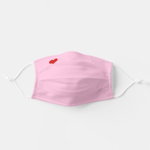 Tiny Love Heart Simple Plain Pink Minimalist Cute Adult Cloth Face Mask