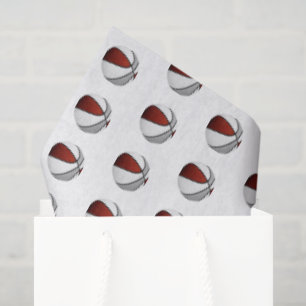 tiny maroon gray basketballs pattern tissue paper