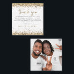 TINY MINI Gold Glitter Photo Engagement Thank You Note Card<br><div class="desc">A TINY MINI SIZE 2.5” square. PLEASE NOTE if you are in the US, the 2.5” square is smaller than the minimum US postage requirement so please choose size 5.25” x 5.25” square if you are intending to mail them (Note too that square cards may cost more to mail than...</div>