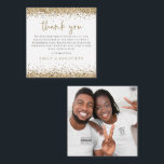 TINY MINI Gold Glitter Photo Engagement Thank You Note Card<br><div class="desc">A TINY MINI SIZE 2.5” square. PLEASE NOTE if you are in the US, the 2.5” square is smaller than the minimum US postage requirement so please choose size 5.25” x 5.25” square if you are intending to mail them (Note too that square cards may cost more to mail than...</div>