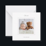 TINY MINI SIZE Photo Baby Boy Birth Announcement<br><div class="desc">A TINY MINI SIZE 2.5" square. PLEASE NOTE if you are in the US, the 2.5” square is smaller than the minimum US postage requirement so please choose size 5.25 x 5.25 square if you are intending to mail them (Note too that square cards may cost more to mail than...</div>