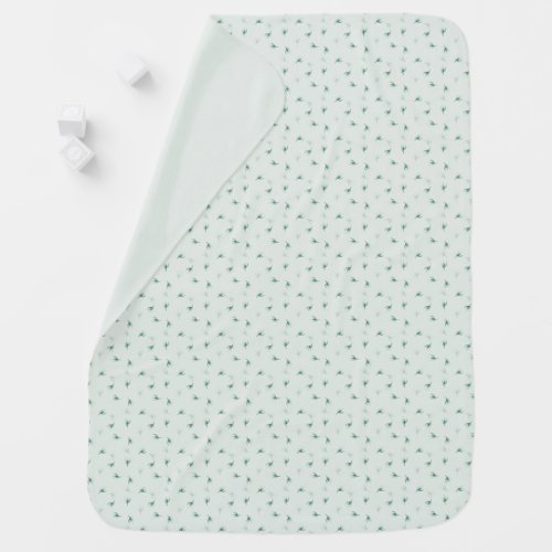 Tiny Minty Leaves Baby Blanket