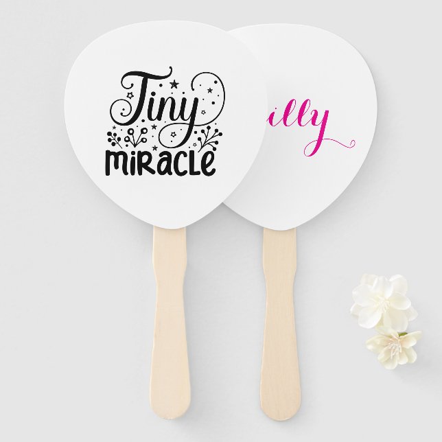 Tiny Miracle! Hand Fan (Front and Back)