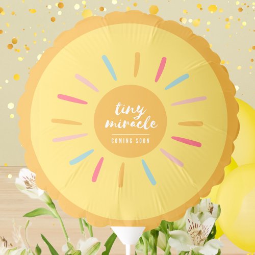 Tiny miracle Yellow Sunshine Baby Shower Balloon