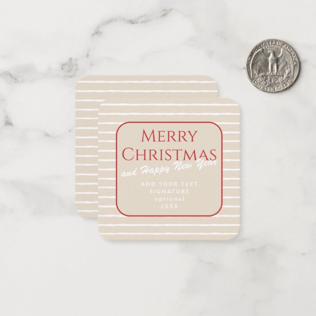 Tiny Modern Christmas Note Card (Front/Back In Situ)