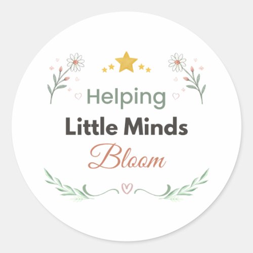 Tiny Moments Botanical Daisy Design Classic Round Sticker