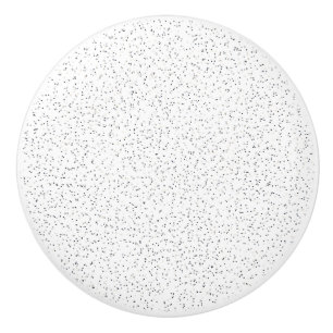 Tiny Monochrome Black, Gray & Cream Dots on White Ceramic Knob