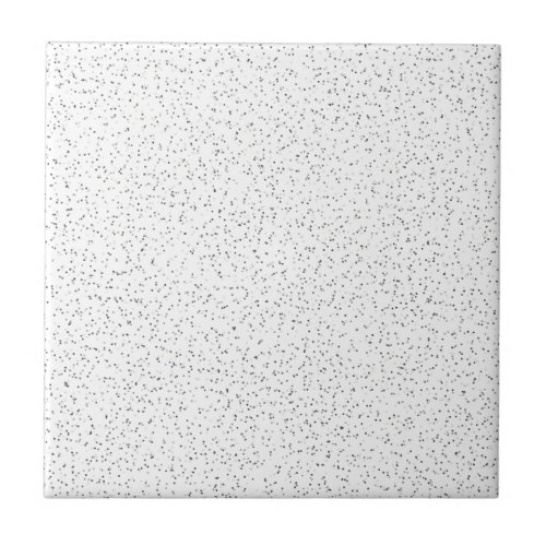 Tiny Monochrome Black Gray  Cream Dots on White Ceramic Tile