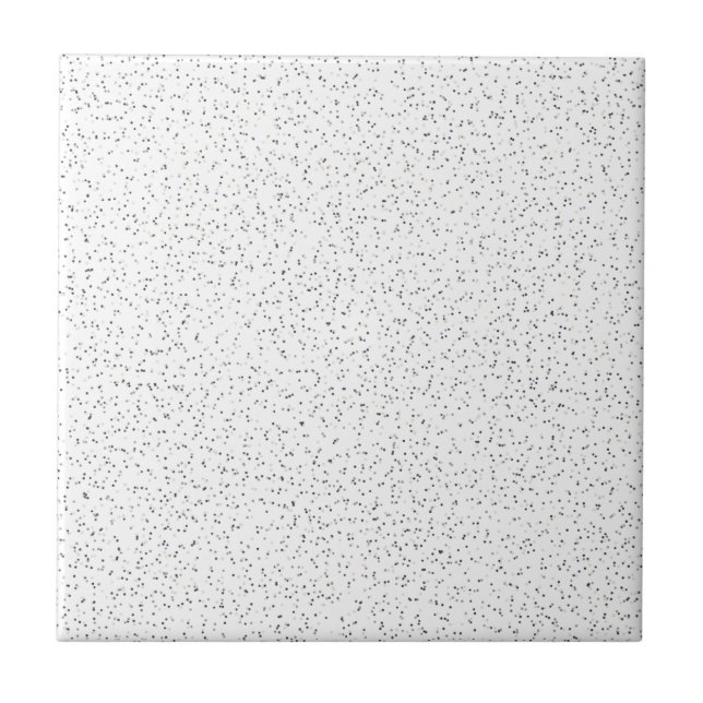 Tiny Monochrome Black, Gray & Cream Dots on White Ceramic Tile (Front)