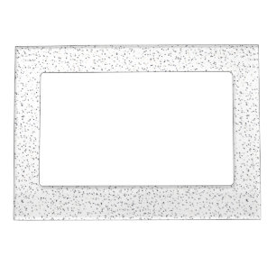 Tiny Monochrome Black, Gray & Cream Dots on White Magnetic Frame