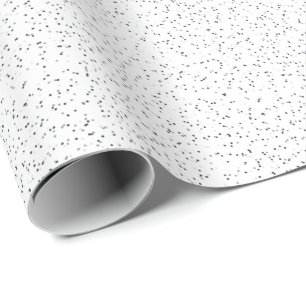 Tiny Monochrome Black, Gray & Cream Dots on White Wrapping Paper