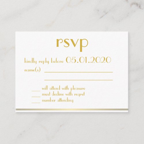 Tiny Monogrammed Great Gatsby Wedding RSVP Cards Large Business Cards (Pack Of 100)