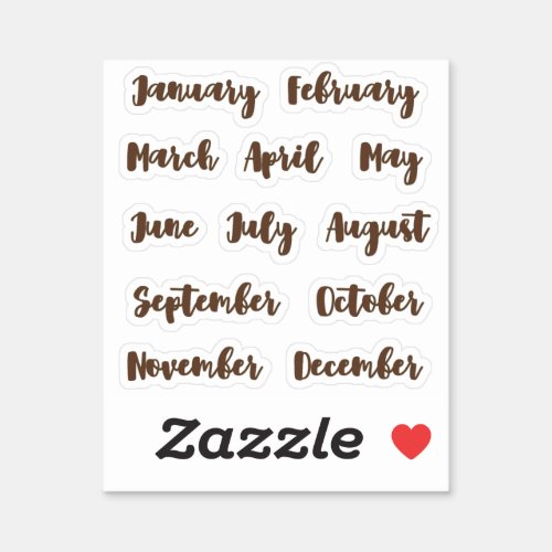 Tiny Months of the year in coffee Sticker