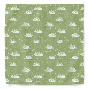 Tiny Mountains Trail GREEN-WHITE Bandana