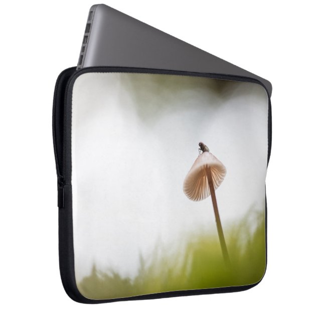 Tiny Mushroom Nature Photo Laptop Sleeve (Front Right)