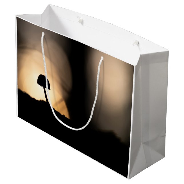 Tiny Mushroom Nature Photo Large Gift Bag (Back Angled)