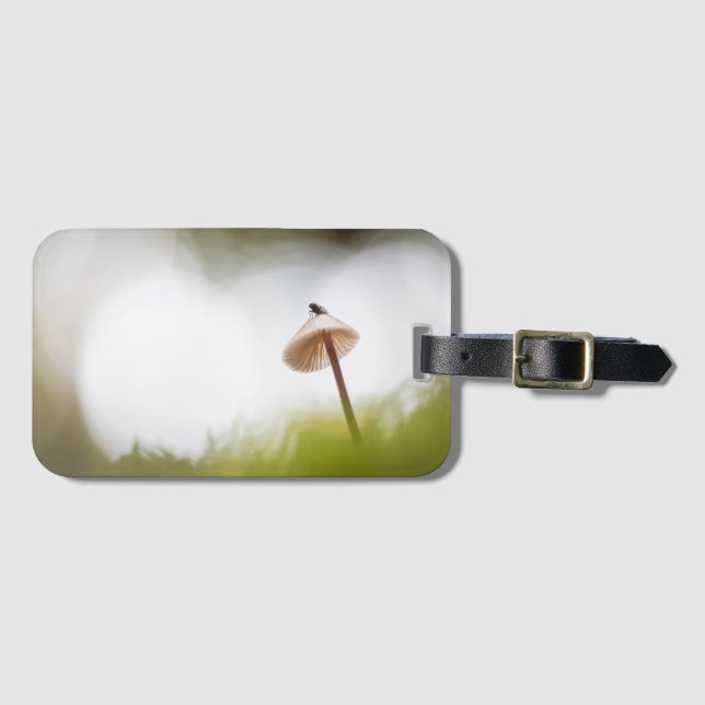 Tiny Mushroom Nature Photo Luggage Tag (Front Horizontal)