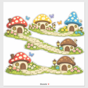 Tiny Mushroom Village Sticker