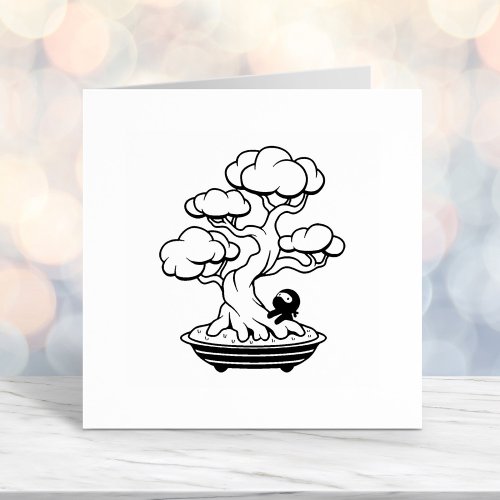 Tiny Ninja and Bonsai Tree Self_inking Stamp