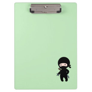 Tiny Ninja Custom Name on Green Clipboard