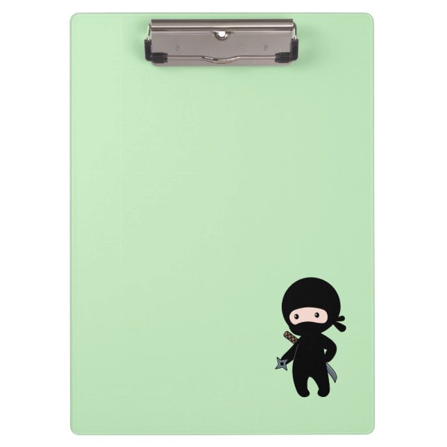 Tiny Ninja Custom Name on Green Clipboard (Front)