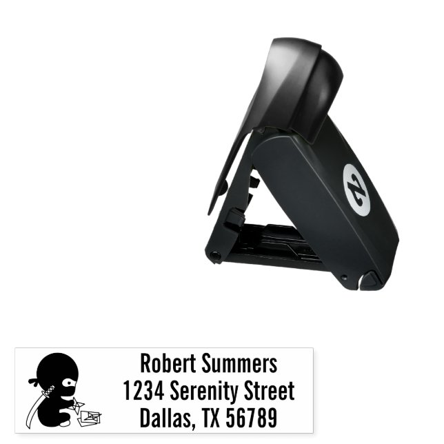 Tiny Ninja Folding Origami Star Address 5 Pocket Stamp (Open with Design)