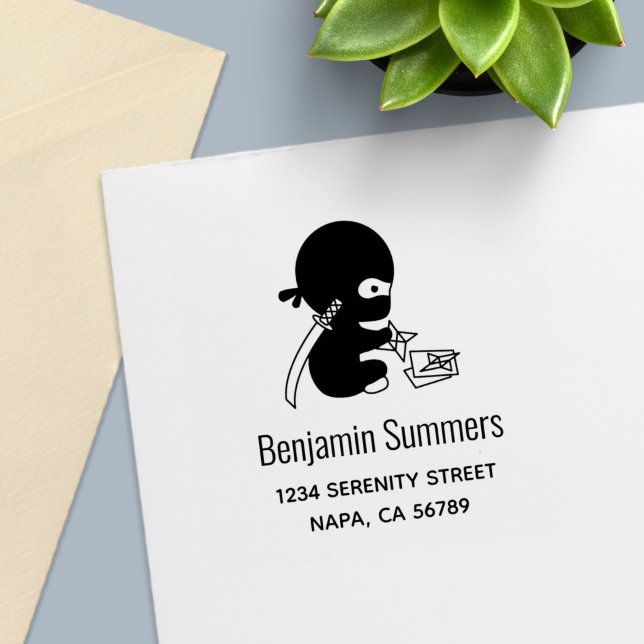 Tiny Ninja Folding Origami Star Address Self-inking Stamp (Creator Uploaded)