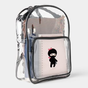 Tiny Ninja Girl Clear Backpack