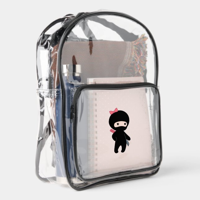 Tiny Ninja Girl Clear Backpack (Right)