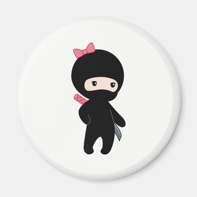 Tiny Ninja Girl Magnet (Front)