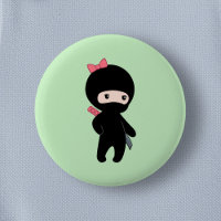 Tiny Ninja Girl on Green