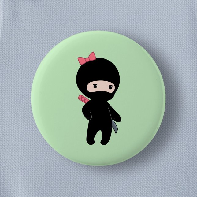 Tiny Ninja Girl on Green Button (Creator Uploaded)