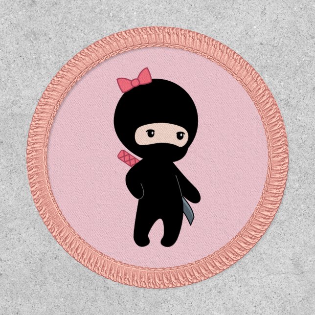Tiny Ninja Girl on Pink Patch (Front)