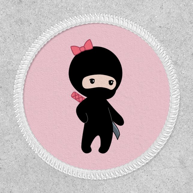 Tiny Ninja Girl on Pink Patch (Front)