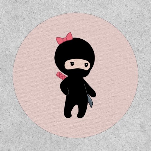 Tiny Ninja Girl on Pink Patch