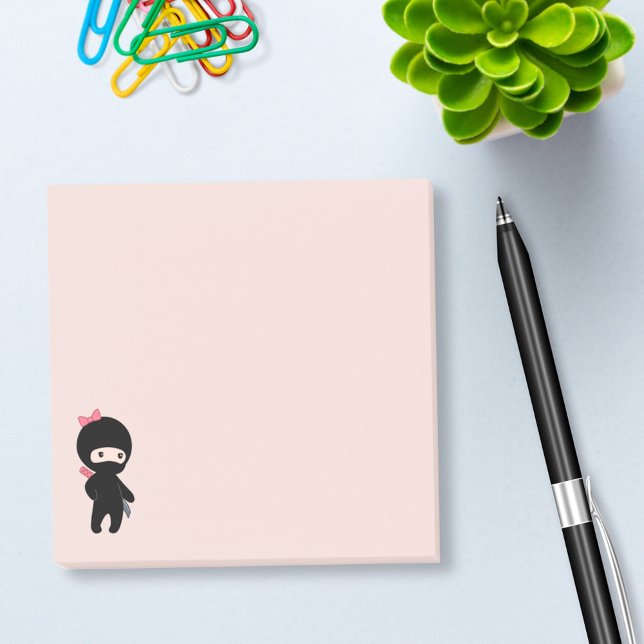 Tiny Ninja Girl on Pink Post-it Notes (Creator Uploaded)